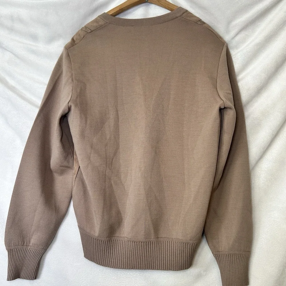 VTG 80s Lansons Of Florida Tan 100% Zephyr Wool Ultra Suede Sweater‎ Top Size S